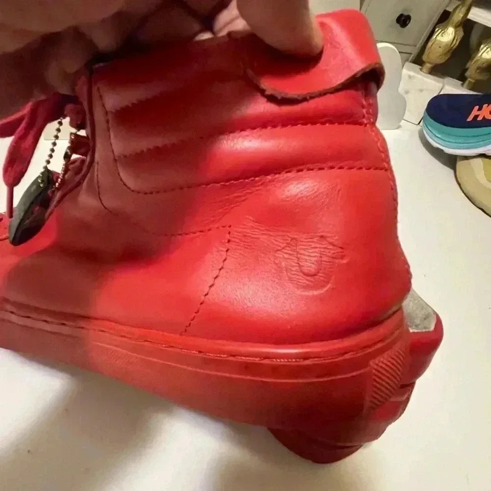 True Religion High Top Leather Sneakers True Red Mens US 9